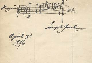 [Brahms, Johannes. (1833–1897)] Joachim, Joseph. (1831–1907) Hungarian Dance Number 2 - Autograph Musical Quotation Signed