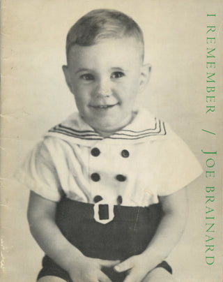 Brainard, Joe. (1942-1994) [Bidart, Frank. (b. 1939)] I Remember / More I Remember / More I Remember More [3 Volumes]