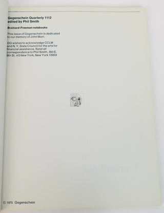 Brainard, Joe. (1942-1994) & Ashbery, John. (1927-2017) & Freeman, Herm. (b. 1947) "Brainard~Freeman Notebooks" - SIGNED