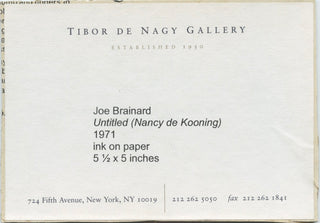 Brainard, Joe. (1941-1994) Untitled ("Nancy de Kooning"), 1971