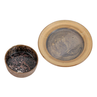 Brainard, Joe. (1941 - 1994) [Bidart, Frank. (b. 1939)] Two Pottery Bowls, including one INSCRIBED TO FRANK BIDART