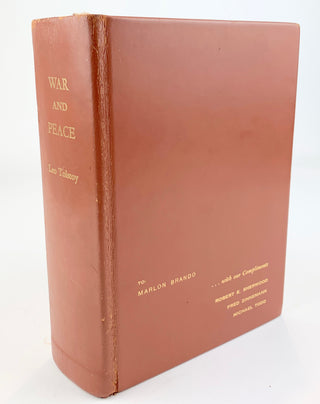 [Brando, Marlon. (1924–2004)] [Tolstoy, Leo. (1828–1910)] Sherwood, Robert E. (1896–1955) [Todd, Michael. (1909–1958) & Zinnemann, Fred. (1907–1997)] Presentation Copy of "War and Peace" given to Marlon Brando