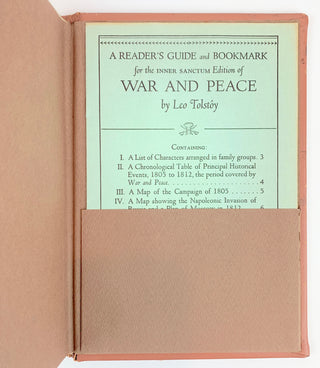 [Brando, Marlon. (1924–2004)] [Tolstoy, Leo. (1828–1910)] Sherwood, Robert E. (1896–1955) [Todd, Michael. (1909–1958) & Zinnemann, Fred. (1907–1997)] Presentation Copy of "War and Peace" given to Marlon Brando