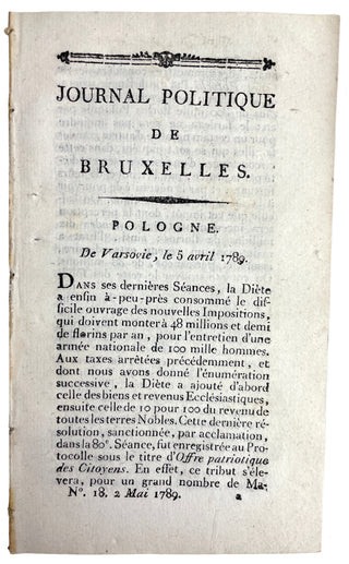 [Bridgetower, George Augustus Polgreen. (1778-1860)] Mercure de France, May 2, 1789; Journal Politique de Bruxelles [May 1789?]