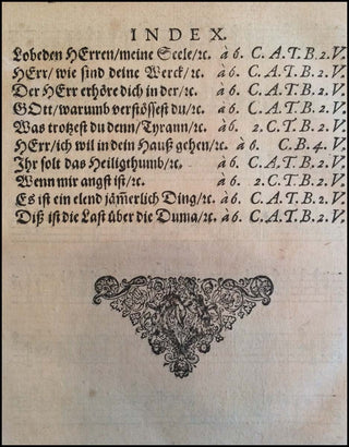 Briegel, Wolfgang Carl. (1626 - 1712) Geistliche Gespra?che und Psalmen auff Concerten-Manier, so wol vocaliter, als instrumentaliter, mit sechs Stimmen, nebenst dem Basso continus.