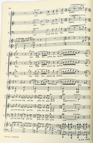Britten, Benjamin. (1913–1976) "Spring Symphony"  - Signed Score to "The 100 Boys of the of City of Leeds"
