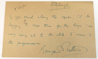 Britten, Benjamin. (1913–1976) "Spring Symphony"  - Score with Autograph Presentation Letter (" I was very sorry to not be able to come to the performance")