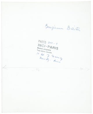 Britten, Benjamin. (1913–1976); Ingi [Ingigliardi, Louis. (1916 - 2008)] Original Photograph Conducting