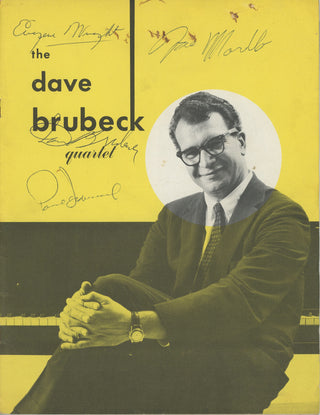 Brubeck, Dave. (1920-2012) & Desmond, Paul. (1924-1977) & Morello, Joe. (1928-2011) & Wright, Eugene. (b. 1923) 1959 "Dave Brubeck Quartet" Brochure Signed by the Classic Quartet