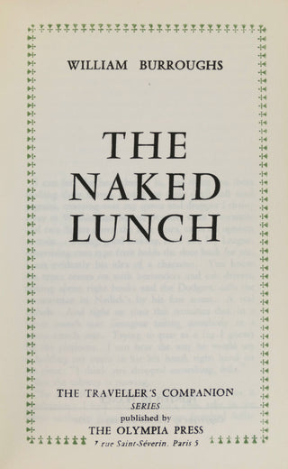 Burroughs, William S. (1914-1997) [Bidart, Frank. (b.1939)] "The Naked Lunch" -  FIRST EDITION