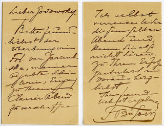 Busoni, Ferruccio. (1866–1924) [Godowsky, Leopold. (1870–1938)] Autograph Letter to Godowsky