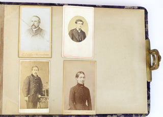 [Cabinet Card Photography] Cabinet and CDV Photograph Collection in Beautiful Velvet Album