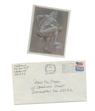 Cadmus, Paul. (1904-1999) [Anderson, Jon. (1937–2018)] Autograph Letter and Inscribed Photograph of Drawing