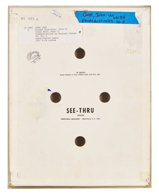 Cage, John. (1912–1992) Études Australes - Four Autograph Musical Manuscripts