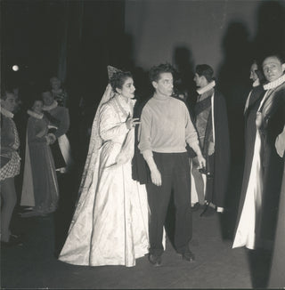 [Callas, Maria. (1923–1977) & Karajan, Herbert von. (1908–1989)] La Scala Archive Photograph Backstage at "Lucia di Lammermoor"