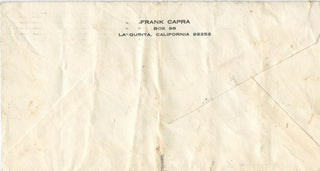 Capra, Frank. (1897–1991) Typed Letter Signed about "The Bitter Tea of General Yen" and "Platinum Blonde"