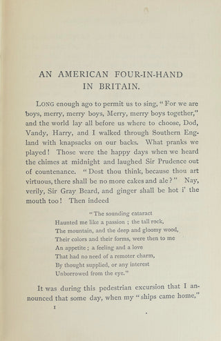 Carnegie, Andrew. (1835–1919) "An American Four-In-Hand Britain" Signed and Inscribed First Edition