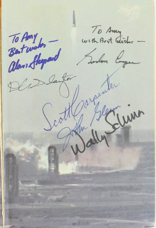 [ASTRONAUTS] Carpenter, M. Scott. (1925-2013) Cooper, Gordon L. (1927-2004) Glenn, John H. (1921-2016) Schirra, Walter M. (1923-2007) Shepard, Alan. (1923-1998) Slayton, Donald K. (1924-1993) "We Seven. By the Astronauts Themselves." - SIGNED BY SIX