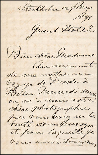 Carreno, Theresa. (1853-1917) Autograph Letter