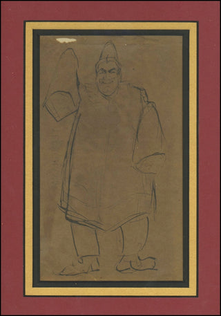 Caruso, Enrico. (1873-1921) Signed Caricture Self-Portrait in "Pagliacci."