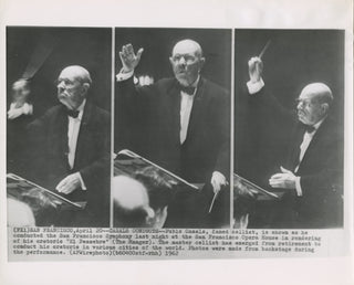 Casals, Pablo. (1876–1973) Original Photograph conducting El Pessebre