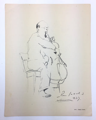 Casals, Pablo. (1876–1973) & Menuhin, Yehudi. (1916–1999) Two Portrait Prints