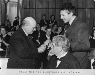 Casals, Pablo. (1876–1973) & Schweitzer, Albert. (1875–1965) & Mainardi, Enrico. (1897–1976) Original 1951 Photograph