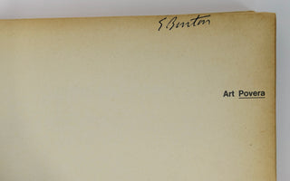 Celant, Germano. (1940-2020) [Burton, Scott. (1939-1989)] "Art Povera"