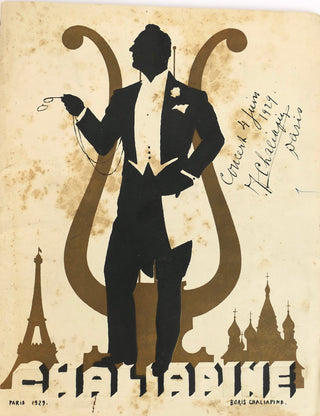 Chaliapin, Feodor. (1873–1938) Deluxe Oversize 1929 Paris Recital Program - SIGNED on Photograph
