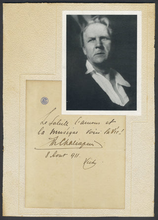 Chaliapin, Feodor. (1873–1938) "Sunshine, love, and music—this is life!" - Autograph Signed Quotation
