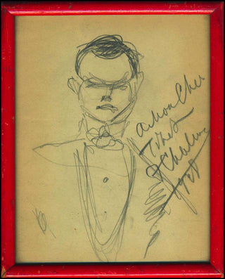 Chaliapin, Feodor. (1873–1938) Signed Portrait Drawing of Lawrence Tibbett