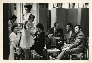 Chanel, Coco. (1883–1971) & Lerner, Alan Jay. (1918–1986) & Previn, André. (b. 1929) & Brisson, Frederick. (1912–1984) Two Original Photographs at the Chanel Salon