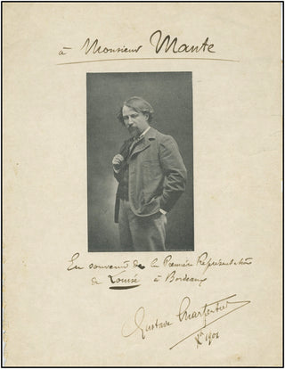 Charpentier, Gustave. (1860-1956) Signed Photograph, from a "Louise" Premiere.