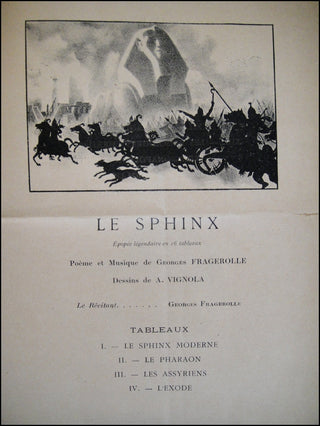 [Belle Époque] Fragerolle, Georges. (1855 - 1920) &amp; Delaw, Georges. (1871 - 1929) "Le Sphinx" - Original 1896 Théâtre du Chat Noir Program