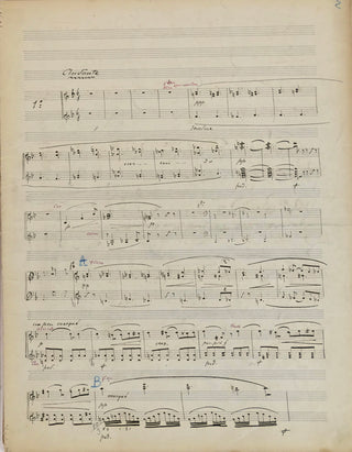 Chausson, Ernest. (1855 - 1899) "Viviane, poème symphonique pour orchestre, op. 5. Réduction pour piano à 4 mains par Vincent d'Indy". Autograph Manuscript