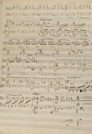 Chausson, Ernest. (1855 - 1899) "Viviane, poème symphonique pour orchestre, op. 5. Réduction pour piano à 4 mains par Vincent d'Indy". Autograph Manuscript