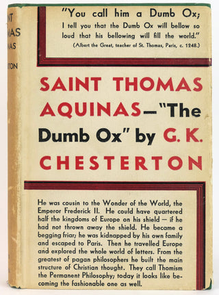Chesterton, G.K. (1874-1936) [Bishop, Elizabeth. (1911-1979)] [Bidart, Frank. (b. 1939)] "Saint Thomas Aquinas"-"The Dumb Ox"