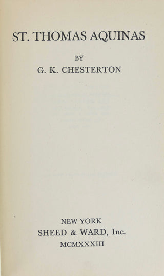 Chesterton, G.K. (1874-1936) [Bishop, Elizabeth. (1911-1979)] [Bidart, Frank. (b. 1939)] "Saint Thomas Aquinas"-"The Dumb Ox"