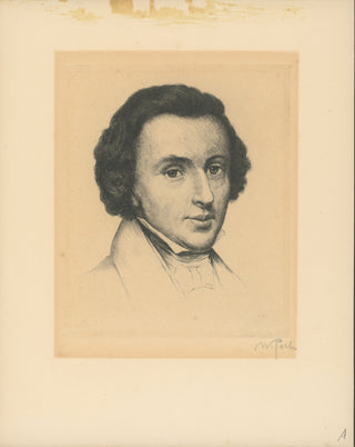 [Chopin, Frédéric. (1810–1849)] Pech, Wilhelm. (1876 -1965) Original Portrait Etching, c. 1900