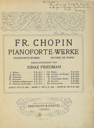 [Chopin, Frédéric. (1810–1849)] [Rorem, Ned. (1923-2022)] Four Chopin Volumes from the Library of Ned Rorem - INCLUDING FIRST EDITION OF ONE OF THE EARLIEST BOOKS ON CHOPIN