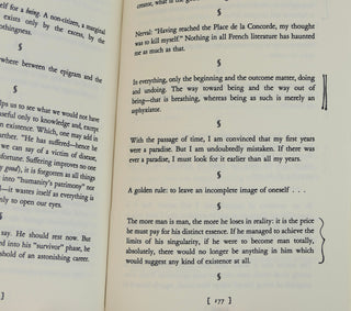 Cioran, E.M. (1911-1995) [Bidart, Frank. (b.1939)] "The Trouble with Bring Born"