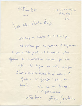 Cocteau, Jean. Two Autograph Letters Signed, view 3
