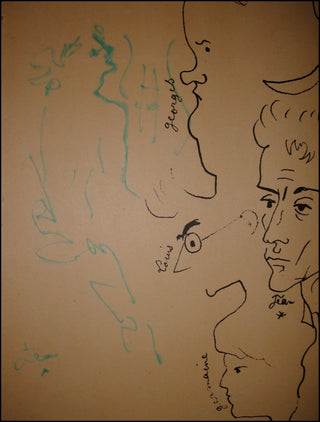Cocteau, Jean. (1889–1963) Poster for Les Six with Signed Original Drawing of Orpheus