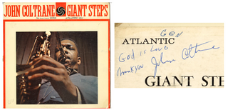 Coltrane, John. (1926–1967) "Giant Steps" - Signed LP, inscribed GOD IS LOVE