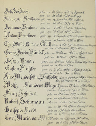 [Composers] [Calligraphy] Aphorismen, Citate aus Tagebüchern und Briefen - EX-GEORGE PERLE