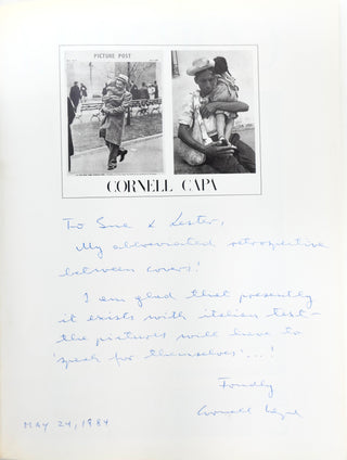 Capa, Cornell. (1918 - 2008) Two Inscribed Photography books by Cornell and Robert Capa, with Autograph Presentation Letter to Lester Wunderman