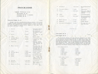 Cortot, Alfred. (1877–1962) Farewell Recital Program