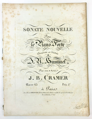 Cramer, Johann Baptist. (1771–1858) & Giornovichi, Giovanni (?1747–1804) & Schwarz, Charles (?–?) Collection of 15 first and early editions for piano