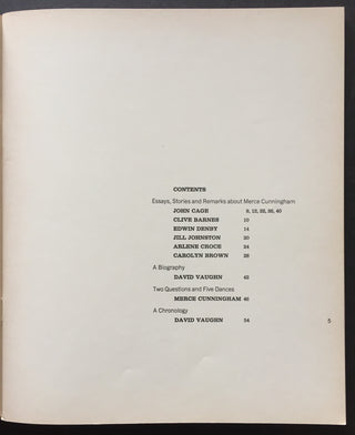 Cunningham, Merce. (1919-2009) Dance Perspectives 34: "Time to Walk in Space" - SIGNED