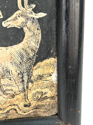 [Music Iconography] [Orpheus] "Orpheus and the Animals" - 17th Century Dutch Penwork Tile